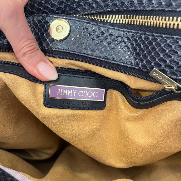 Jimmy Choo Shoulder Bag Blue Suede - Picture 4 of 5